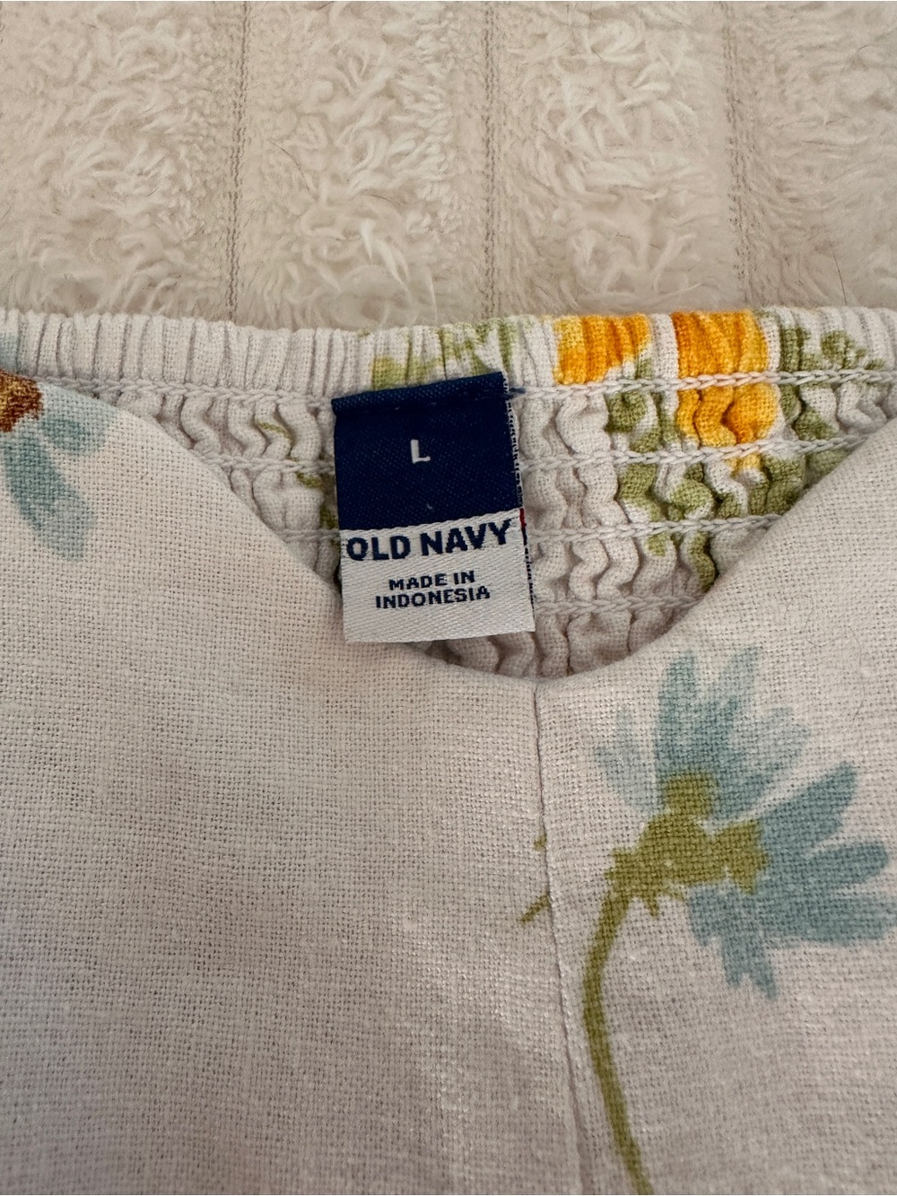 Old Navy Cream Summer Dress with Sunflower Floral Design Linen Blend Cottagecore - Picture 5 of 10